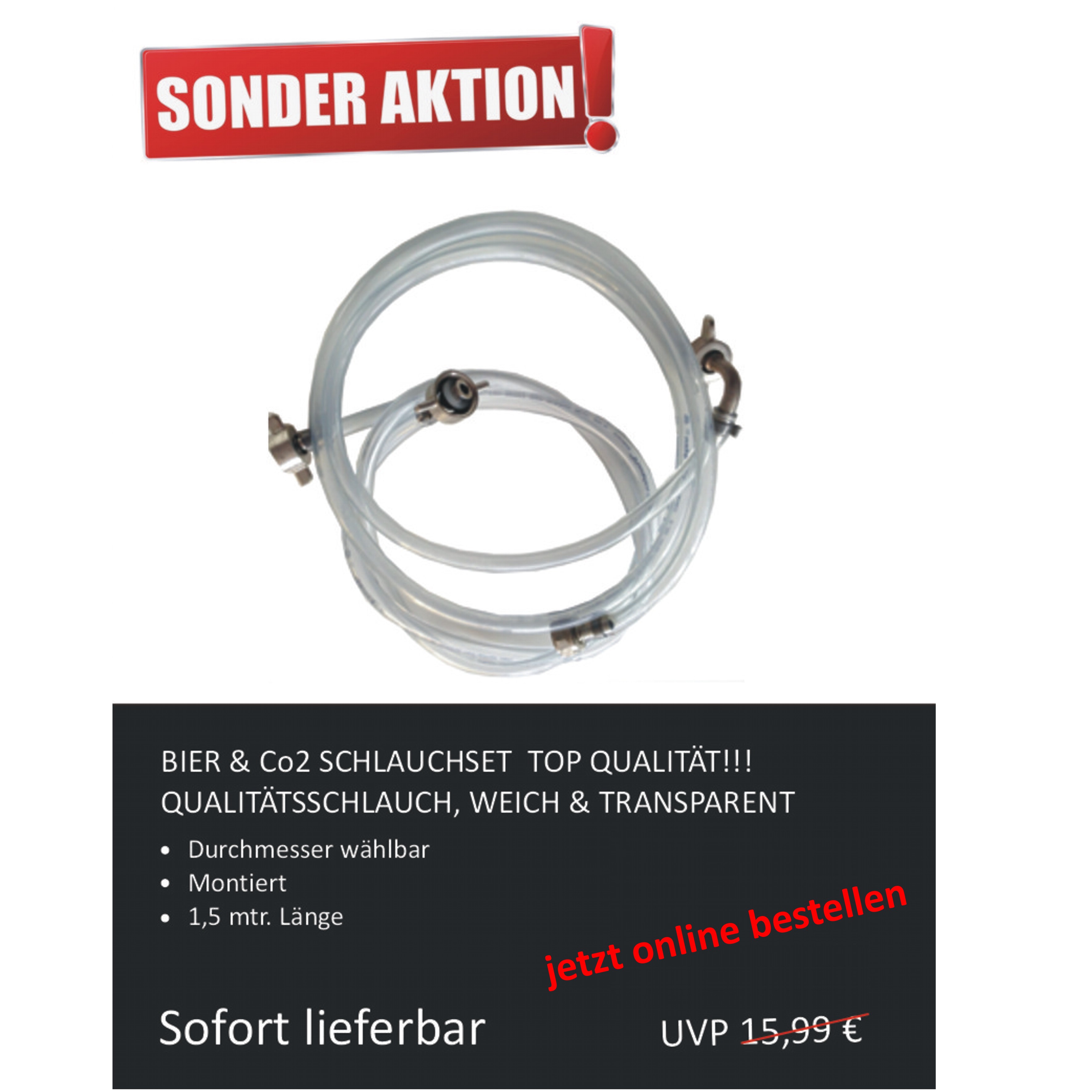 Bierleitung Co2 Leitung Set-SA06M-getraenkezapfanlagen.net Bierleitung Co2 Leitung Set-SA06M-Bierleitung, Bierleitung für Zapfanlagen, Bierleitung 7 mm-getraenkezapfanlagen.net